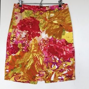 🦚 J. Crew Factory Impressionist Floral Pencil Skirt 8